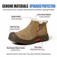 Chaussures de sécurité à enfiler doublées polaire, embout en acier recouvert de plastique, semelle intermédiaire en Kevlar, anti-perforation, isolées, pour le travail