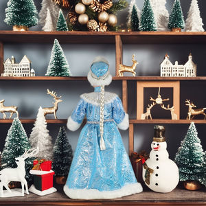 Muñeca Musical <span class=keywords><strong>Snegurochka</strong></span>, Decoración Navideña Rusa Azul para el Hogar, Uso en Exteriores, MOQ 100 Piezas - Product Image 3