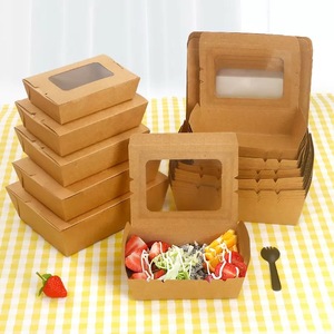 Caja de Embalaje de Papel Kraft con Tapa Transparente de Alta Calidad, Caja de Papel de Grado Alimenticio para Dulces, Galletas, Donuts y Otros Bocadillos - Product Image 2
