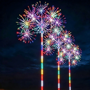 Lumières d'arbre de Noël colorées en forme de feux d'artifice pour créer une scène festive pour les centres commerciaux, les parcs d'attractions et les événements de compte à rebours - Product Image 1