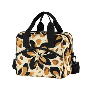 Personalized Floral Print <b>Lunch</b> <b>Bag</b> with Zipper Insulated Cooler <b>Bag</b> <b>for</b> <b>Women</b> Travel Camping Casual Use - Product Image 1