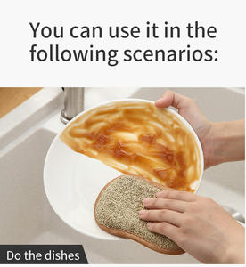 <span class=keywords><strong>Éponge</strong></span> en microfibre de FIBRE de <span class=keywords><strong>BAMBOU</strong></span> en forme de 8 <span class=keywords><strong>éponge</strong></span> en microfibre double face de cuisine <span class=keywords><strong>éponge</strong></span> à vaisselle réutilisable propre pour casseroles et poêles à vaisselle - Product Image 3