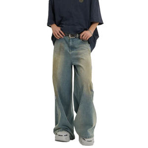 Jeans Anchos de Alta Calidad para Hombre, Estilo Y2K, Pierna Recta, Lavado Desgastado, Tallas Grandes, Estilo Hip Hop Urbano - Product Image 2