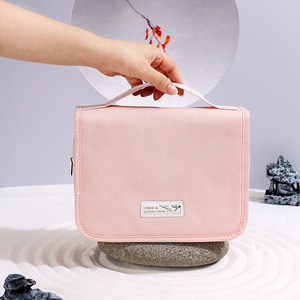 Trousse de toilette rectangulaire Bebelian avec crochet, rose, pour voyage, avec compartiment sec/humide - Product Image 1