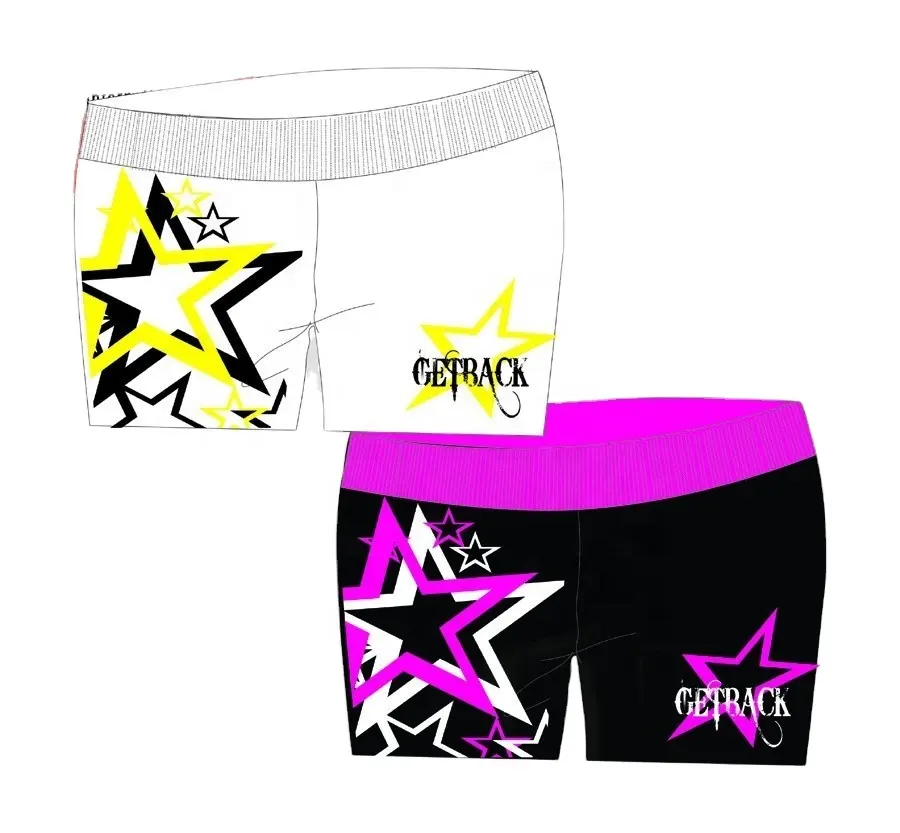 Dames Sport Casual Sublimatie Printshorts In Polyester Spandex Custom Dames Shorts Rekbare Stoffen Sterrint Logo 'S