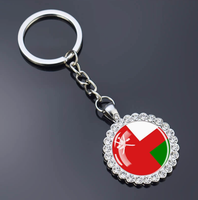 Porte-clés en verre exquis du Niger, orné de strass, avec drapeau du pays, souvenir de voyage, ornement à suspendre au sac
