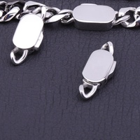 VEROMCA Bracelet Chaîne Cubaine en Acier Inoxydable Plaqué Or 18K avec Fermoir Cubain Lisse en Titane, Accessoires DIY Hip Hop