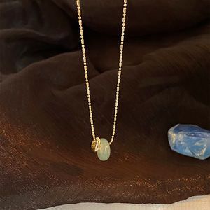 <span class=keywords><strong>Chris</strong></span> april Brass Pvd Plaqué Charme Goutte Collier Pendentif Jade Naturel - Product Image 5