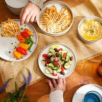 Service de table en céramique EKA de style rustique, 16 pièces, ensemble de vaisselle de haute qualité, assiettes et bols, vaisselle en grès écologique