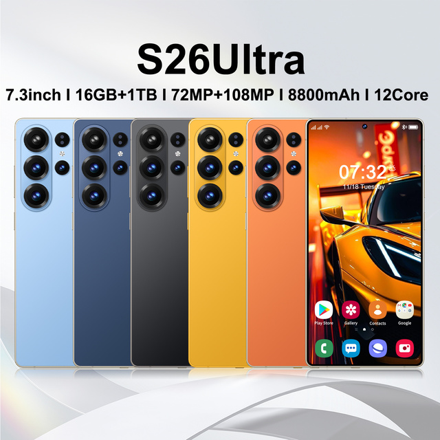 Wholesale S26 Ultra 16GB+1TB Android SmartPhone 5G Dual SIM Dual Standby Unlocked Mobile Phone S26 ultra Smart Phone
