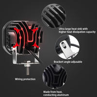 Faro de Trabajo JHS 4x4, Foco Auxiliar para Auto, Luz LED de Trabajo Todoterreno para Motocicleta, Camioneta, ATV, SUV, Tractor