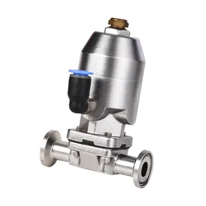 Sanitary Stainless Steel SS316L MiniI Type Diaphragm Valve With Stainless Steel Pneumatic Actuator