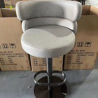 Chaise de bar rotative de levage d'acier inoxydable nordique chaise de bar de réception de maison tabouret de bar arrière luxe léger