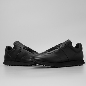 Chaussures de marche en cuir véritable noir à bout rond et lacets, avec semelle extérieure en caoutchouc et semelle intermédiaire en EVA, style toutes saisons - Product Image 2