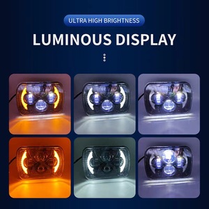 Faros Delanteros Cuadrados <span class=keywords><strong>de</strong></span> Aluminio <span class=keywords><strong>de</strong></span> 7 Pulgadas, 6000K, 80W, IP67, Impermeables, para Modificación <span class=keywords><strong>de</strong></span> Camiones y Vehículos Todoterreno, con Luces <span class=keywords><strong>de</strong></span> Circulación Diurna - Product Image 4