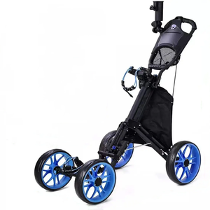 Offre Spéciale nouveau chariot de golf durable <span class=keywords><strong>à</strong></span> 4 roues chariot de poussée de golf pliant facile chariot de sac de golf multifonctionnel pour le cours - Product Image 3