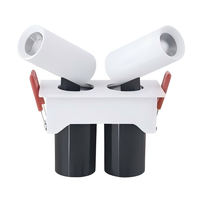 Spot LED COB à double tête monté en surface 360° °   Projecteur LED télescopique rotatif, éclairage orientable anti-éblouissement