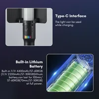 TOLIFO ST-30 60 RGB LED Stick 4400mAh Luce Video Portatile con Controllo APP, Temperatura Colore 2700K-10000K per Creatori di Contenuti
