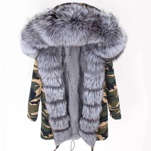 Trench Invernale da <span class=keywords><strong>Donna</strong></span> 2025 Classico e Confortevole con Fodera Staccabile in Pelliccia di Coniglio e Bordi in Vera Pelliccia di Volpe - Product Image 5