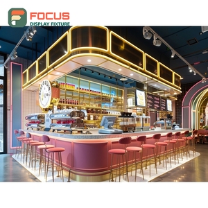 Vitrina de Lujo para Café, Alta, con Puerta de Vidrio, Acabado en Madera de Nogal, para Exhibición de Productos en Cafeterías - Product Image 1