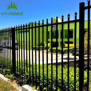 HT-<strong>FENCE</strong> <strong>Cheap</strong> Custom Residential Steel Fencing Black Metal <strong>Picket</strong> Decorative Wrought Iron <strong>Fence</strong> <strong>Panels</strong> - Product Image 3