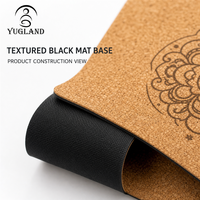 Matras Yoga Yugaland Orthopedic Pro Cork dengan Bantalan Empuk Berkualitas Tinggi dari Karet Alami untuk Fisioterapi Grosir