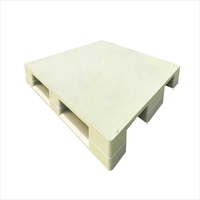 Palette en plastique plate écologique à face unique en HDPE renforcé à entrée 4 voies de grande taille et robuste, 10 noyaux en acier, bleue, 5,0T