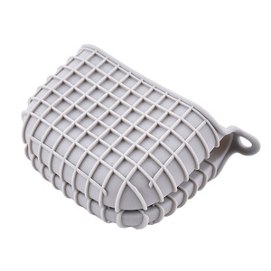 Tahan Panas Makanan Aman Fleksibel Oven <span class=keywords><strong>Grabber</strong></span> Menebal Grid Silikon Oven Mitt Pot Pemegang dengan Loop untuk Dapur dan Baking - Product Image 2