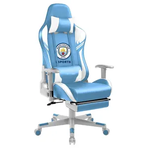 Небесно-голубой, ограниченная версия музыки Silla GT RACING MCFC, игровой стул для электронных видов спорта серии 2022 со стереодинамиками, бесплатный подарок, Геймерское кресло