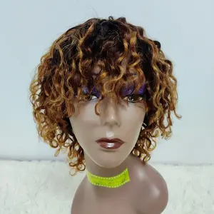 Letsfly Cheap Short Cut Summer Rolling, Body Wavy, Rose Curly Hair Customized Wigs Remy Brazilian Human Hair Wigs Free Shipping