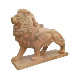 白色手工雕刻大理石动物狮子雕塑雕像