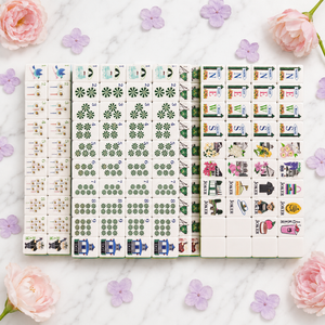 Jeu de Mahjong américain 4 couches en acrylique motif grain de bois, tuiles de Mahjong dessinées à la main avec motif Joker de dessin animé, idéal pour les voyages, les vacances, les jeux ou comme cadeau - Product Image 3