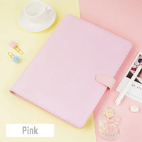 2024 gros Macaron couleur bonbon A6 planificateur d'affaires 6 anneaux travail Agenda budget classeur avec couverture en cuir PU cahier