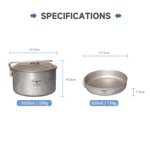 Ensemble d'assiettes et de bols en titane à bas prix d'usine batterie de cuisine antirouille pour l'extérieur - Product Image 4