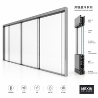 Fenêtre coulissante suspendue MEIXIN ORLANDO en alliage d'aluminium à 6 rails, anti-insectes, silencieuse et fluide, pour salle de bain, cuisine, maison, hôtel