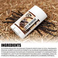 Nouvelle boîte d'emballage personnalisée, déodorant stick baume parfum vanille, sans aluminium, longue durée, contrôle des odeurs, 75g