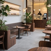 Fauteuil de loisirs en bois OEM ODM en gros, mobilier commercial pour restaurant, ensemble de chaises et table à manger pour pâtisserie, café et restaurant