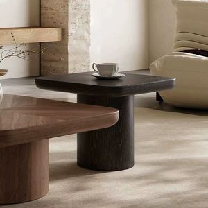 Table basse moderne italienne luxueuse en noyer carré minimaliste Design simple pour <span class=keywords><strong>petit</strong></span> salon chambre maison Designer <span class=keywords><strong>TV</strong></span> - Product Image 6