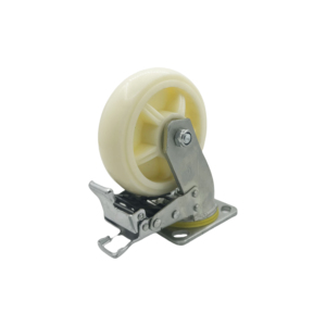 Troli Dorong Roda Putar Industri Nylon Super Heavy Duty 4-8 Inch dengan Rem Putih Garansi 6 Bulan - Product Image 2