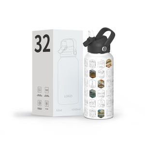 Botella de Agua de Viaje con Diseño de Parques Nacionales, Pegatinas Coloridas, 32oz/40oz, Acero Inoxidable, Libre de BPA, Aislamiento Térmico, 6-12 - Product Image 1