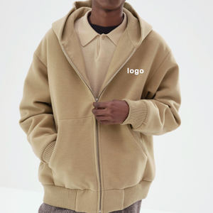 2024 Autumn and Winter New <b>Loose</b> Hooded Men's Sweatshirt Padded and Thickened 350G Double Head Zip Cardigan <b>Sweater</b> Man - Product Image 1