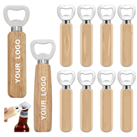 Ouvre-bouteille en acier inoxydable en gros avec manche en bois, cadeaux promotionnels publicitaires, impression de logo personnalisée sur ouvre-bouteille