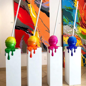 Más popular goteando de estilo de arte de fibra de vidrio de piruleta gigante <span class=keywords><strong>escultura</strong></span> para venta - Product Image 4