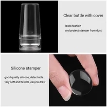 Kit d'estampage d'<span class=keywords><strong>art</strong></span> d'ongle en Silicone Transparent Design français pour <span class=keywords><strong>manucure</strong></span> plaque timbre vernis joint deux côtés Stamper grattoir - Product Image 4