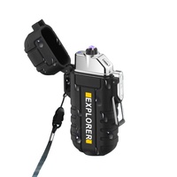 Elektrischer Zigarren-Taschenfeuerzeug Wasserdicht Flammenlos Dual-Arc-Beam Plasma Wiederaufladbar Windbeständig Metall Logo USB-Feuerzeug