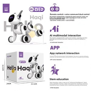 Robot chien intelligent connecté IA avec dialogue vocal, programmation, levage des pattes, patrouille, jeu de cache-cache, éducatif STEM pour enfants, robot chien télécommandé - Product Image 4