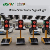 Semáforo Móvil Solar con Carro Amarillo BSW Personalizado de Fábrica para Construcción de Carreteras e Intersecciones