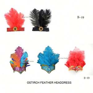 Copricapo di moda per feste da ballo di carnevale con piume di struzzo - Product Image 5