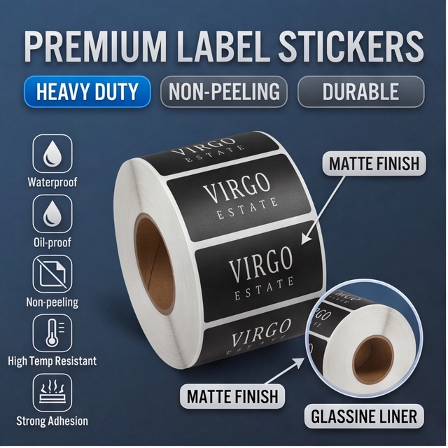 Durable Custom Specialty Art Paper Label Roll Waterproof Strong Adhesive for Premium Packaging Branding Product Identification