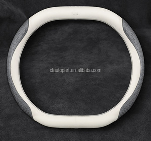 Housse de <span class=keywords><strong>volant</strong></span> de voiture en cuir noir mat en fibre de carbone, design rond de <span class=keywords><strong>37</strong></span> <span class=keywords><strong>cm</strong></span>, dernière génération - Product Image 4